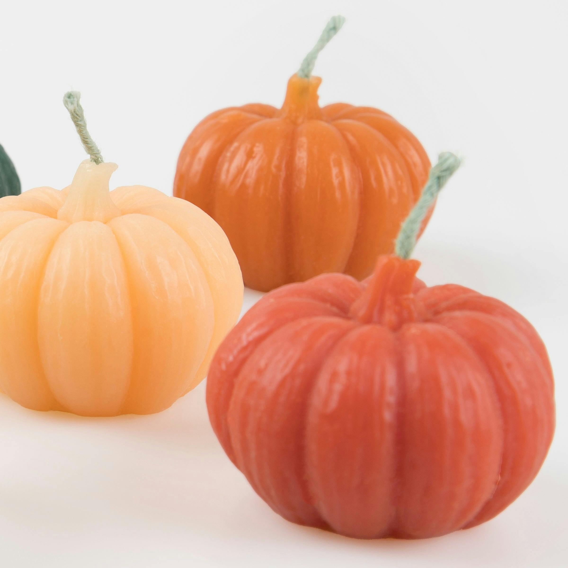 Mini Rainbow Pumpkin Candles
