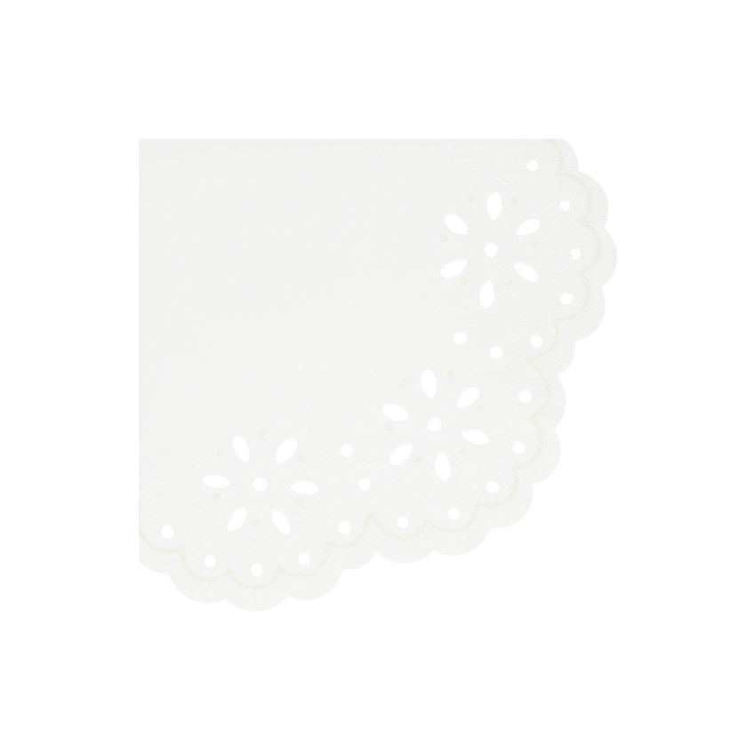 Broderie Anglaise Lace White Large Napkins