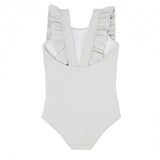 girls dove grey ruffle one piece