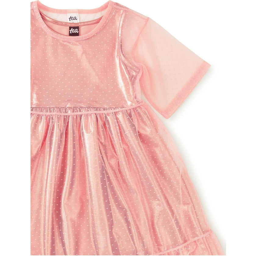 Layered Tulle & Foil Dress, Pink