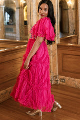 Cressida Dress in Merry Magenta