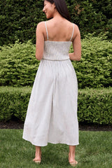 Maxwell Dress in Blue & White Pinstripe
