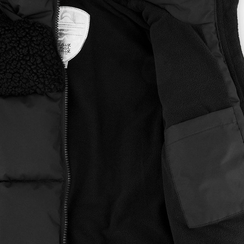 Long Winter Puffer Coat Black