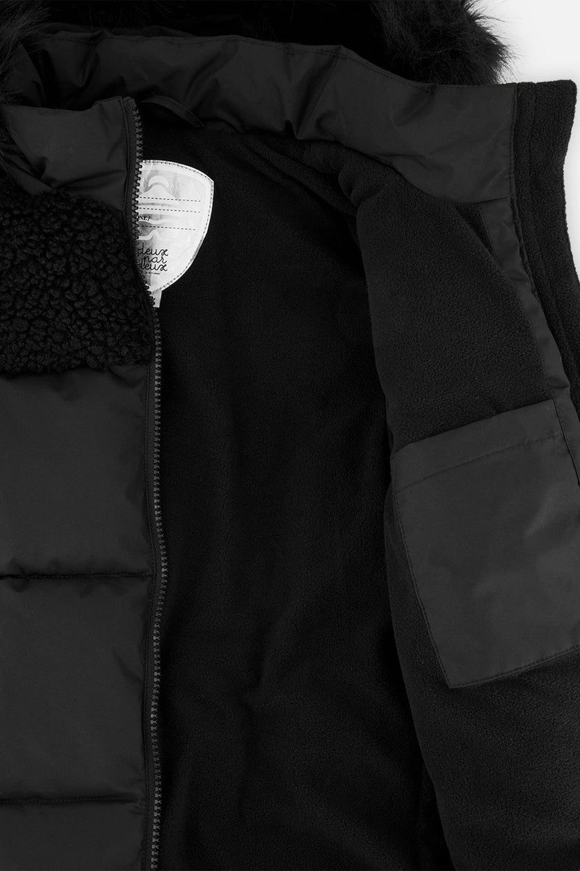 Long Winter Puffer Coat Black