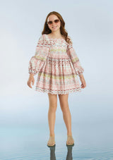 Lara Embroidered Sleeve Mini Dress