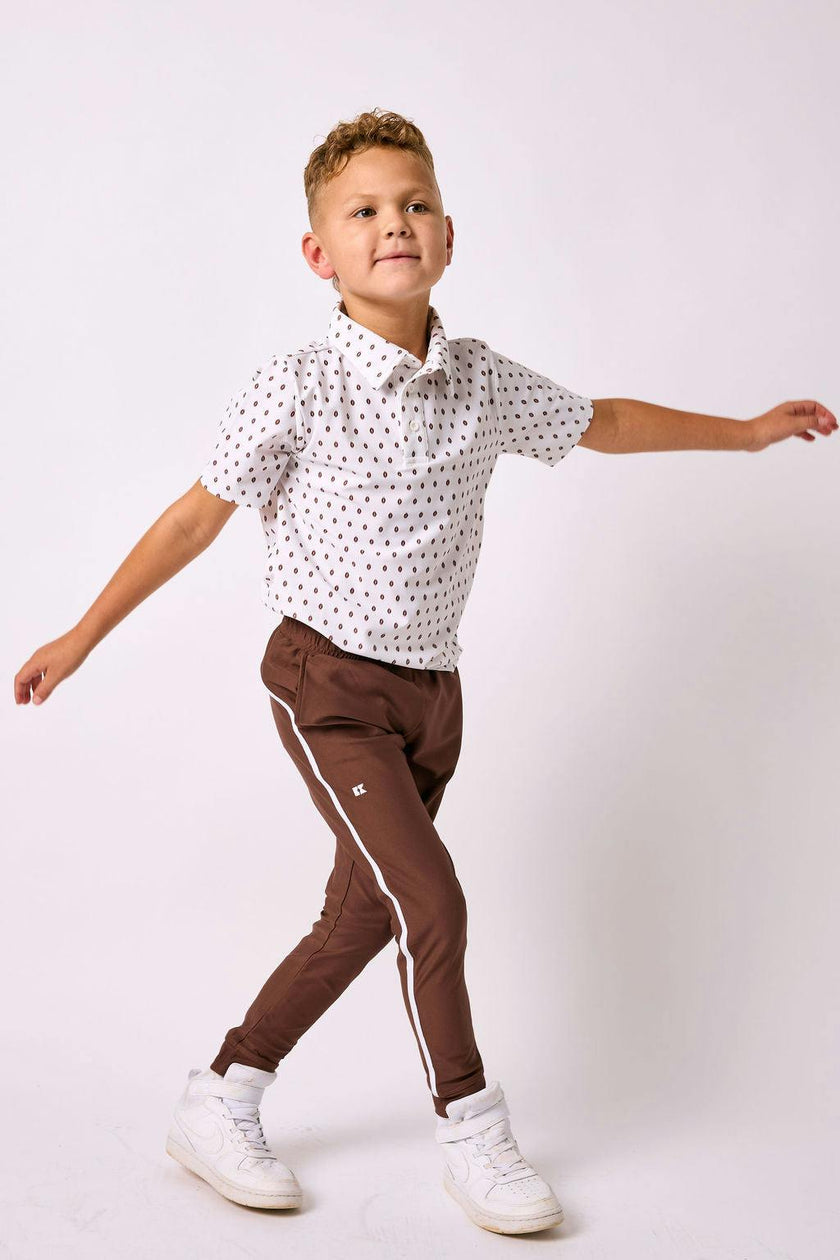 brown retro warm-up jogger