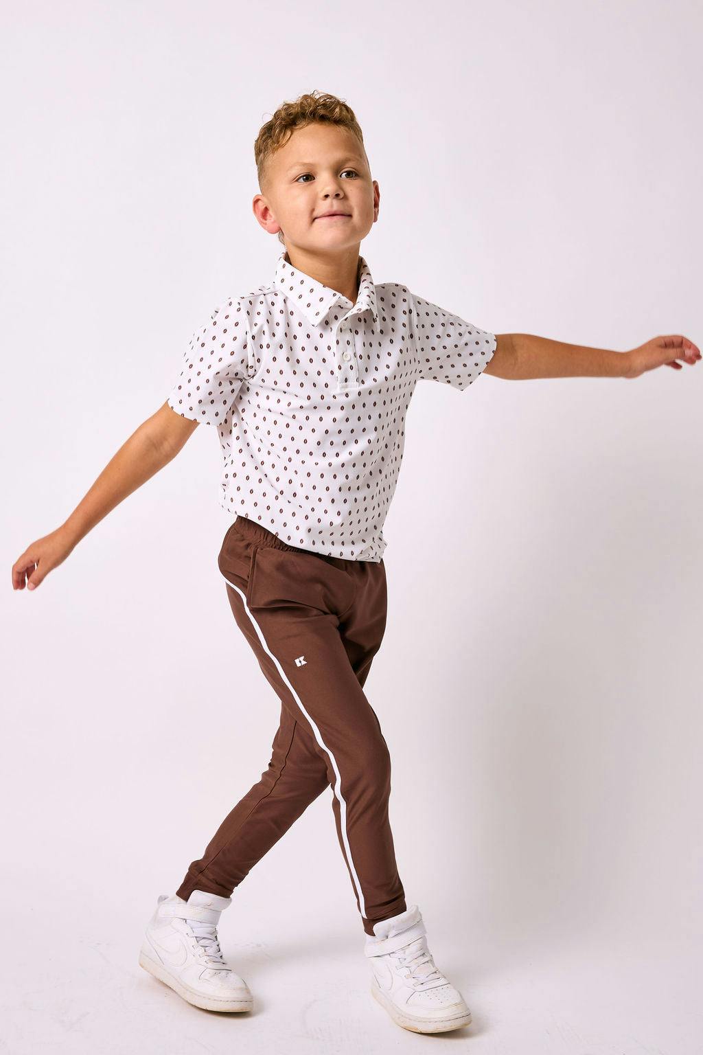 brown retro warm-up jogger