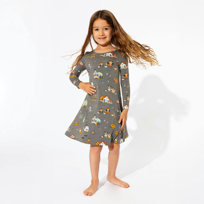 Trick or Treaters Bamboo Girls' Long Sleeve Dress