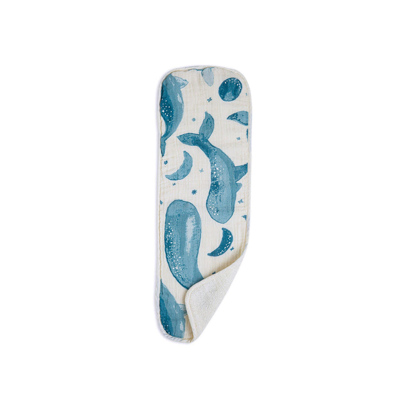 Caspian Whale Cotton Burp Cloth (Set of 3)