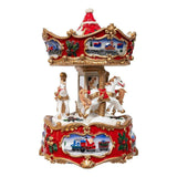 Kurt Adler 7-Inch Wind-Up Musical Carousel Table Piece