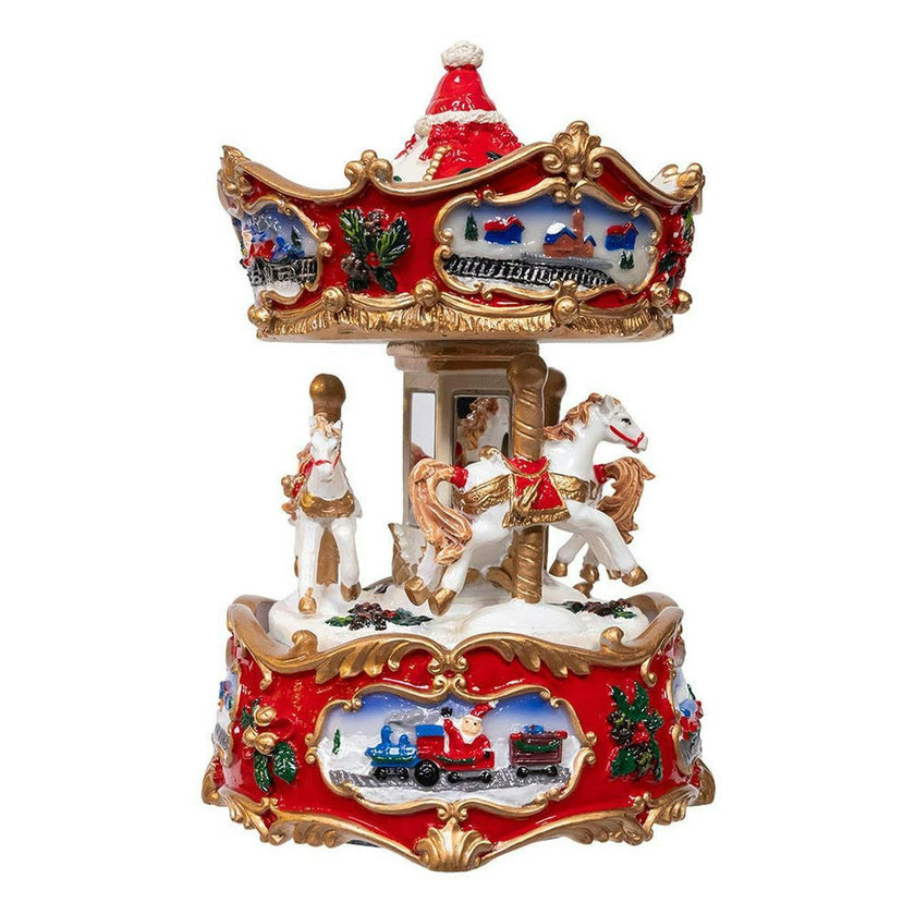 Kurt Adler 7-Inch Wind-Up Musical Carousel Table Piece