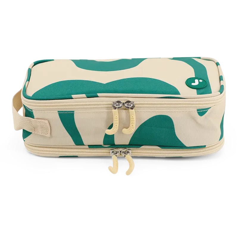 Oz Daypack Backpack with Doodle Large Pencil Case in Green Swirl