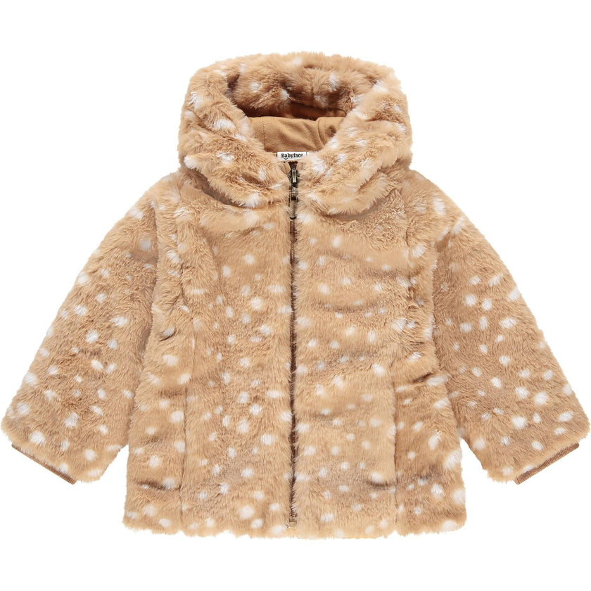 Print Faux Fur Jacket
