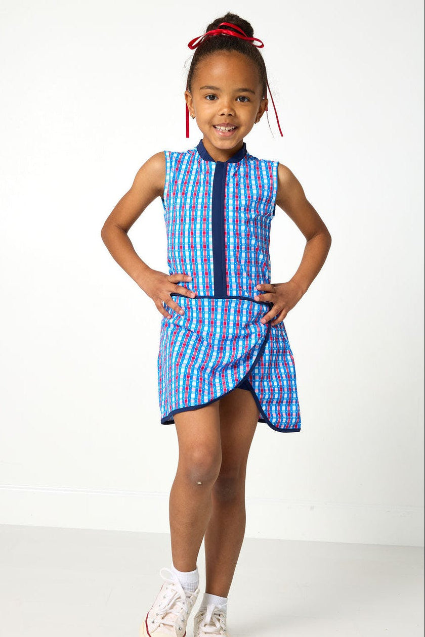 red white and gingham court dress