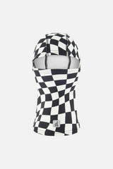 Brushed Jersey Balaclava White Checkered Print