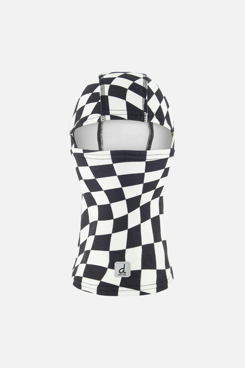 Brushed Jersey Balaclava White Checkered Print
