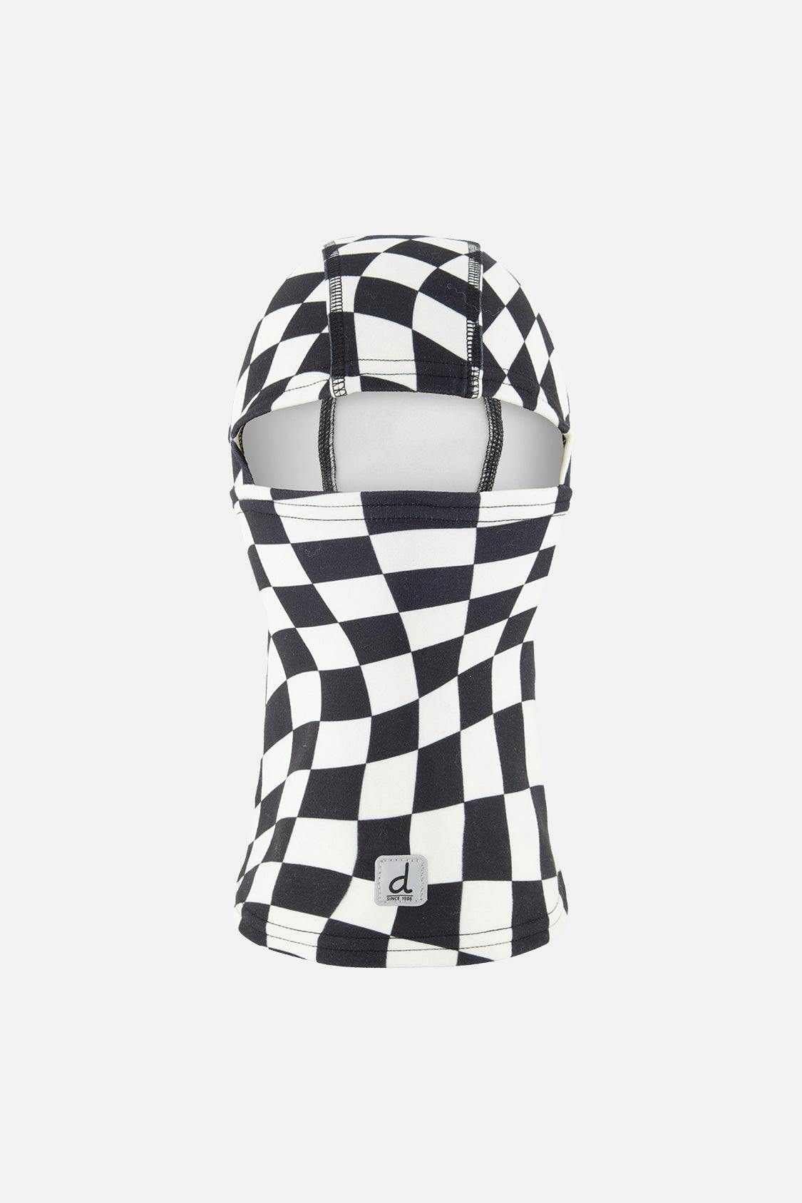 Brushed Jersey Balaclava White Checkered Print
