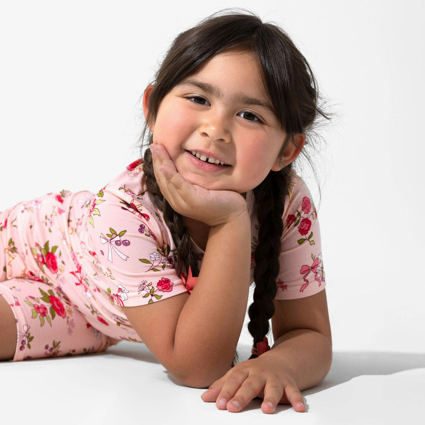 Bows & Blooms Bamboo Kids Pajama Short Set