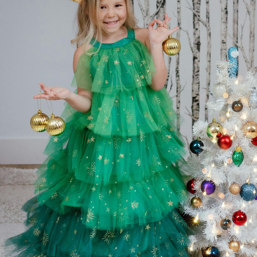 Christmas Tree Dress with Headpiece