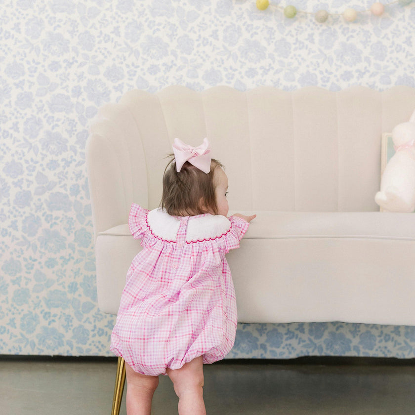 Pink Easter Egg Smocked Bubble