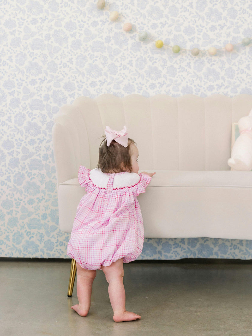 Pink Easter Egg Smocked Bubble