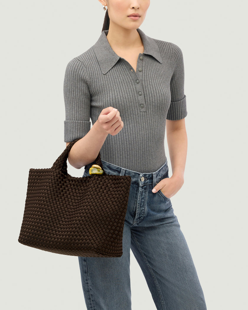 St. Barths Medium Tote Beads | Chocolate