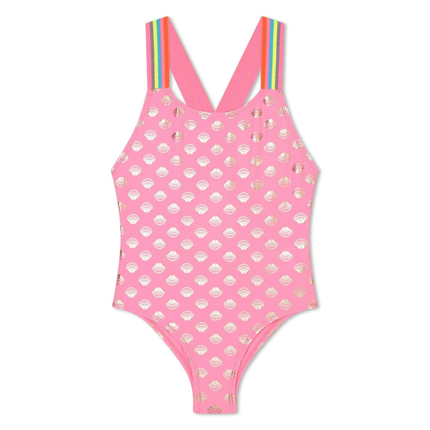 Pink Heart Print Swimsuit
