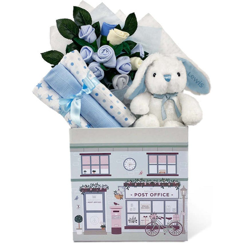 Personalized Little Blue Welcome Baby Hamper