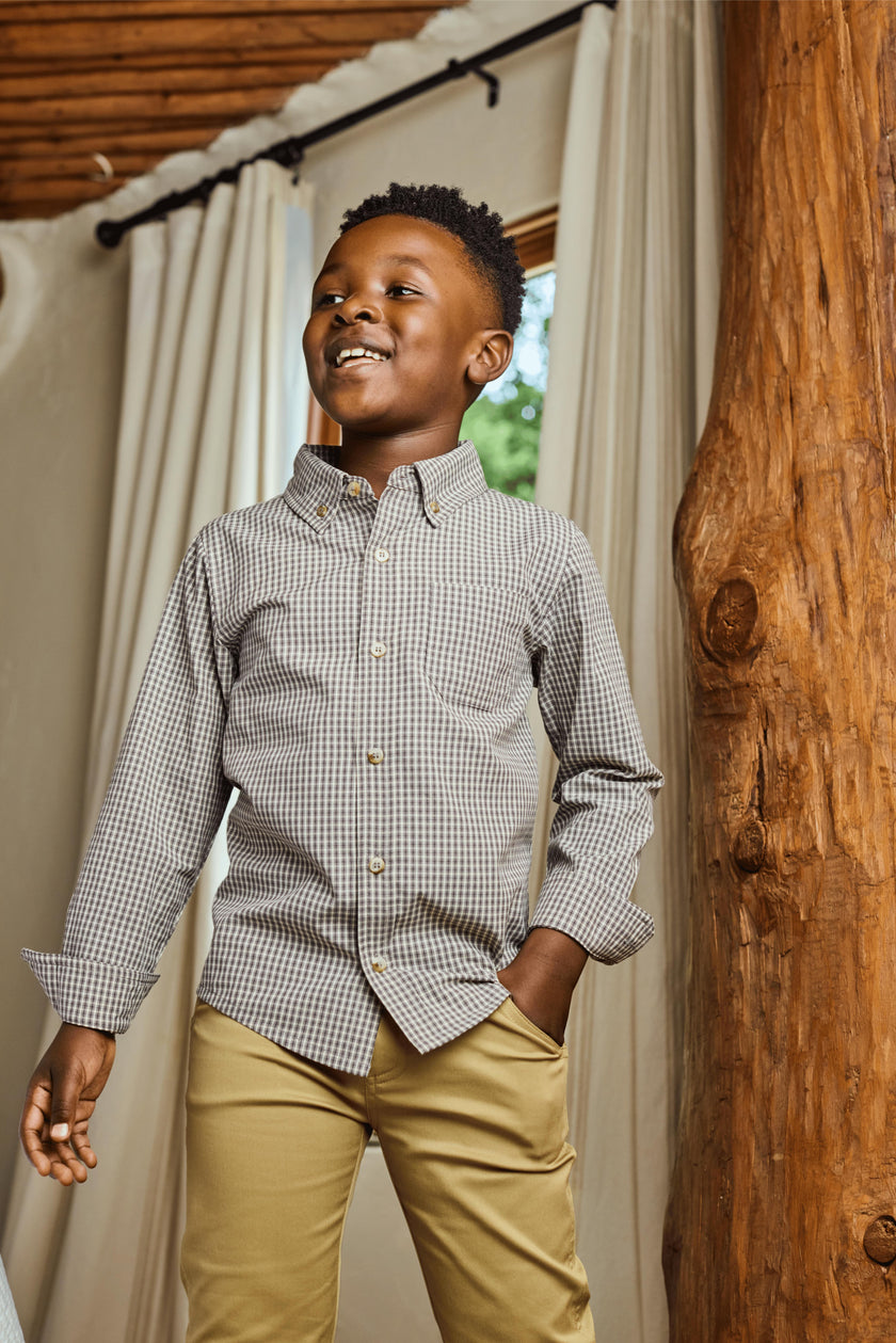 Pierfront Buttondown - Ironwood Check