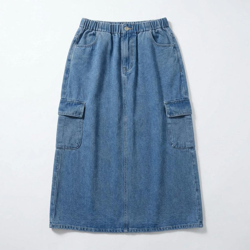 Denim Cargo Skirt