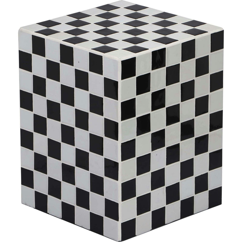 Callista 18" Modern Bohemian Ceramic Tiled Rectangle End Table