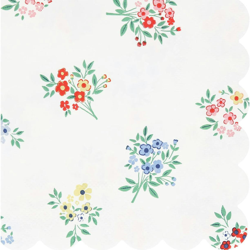 Ditsy Posy Scalloped Small Napkins