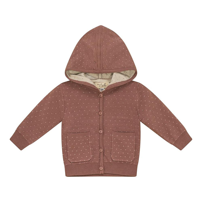 Knitted Jacket Dark Blue Grey/Dark Almond