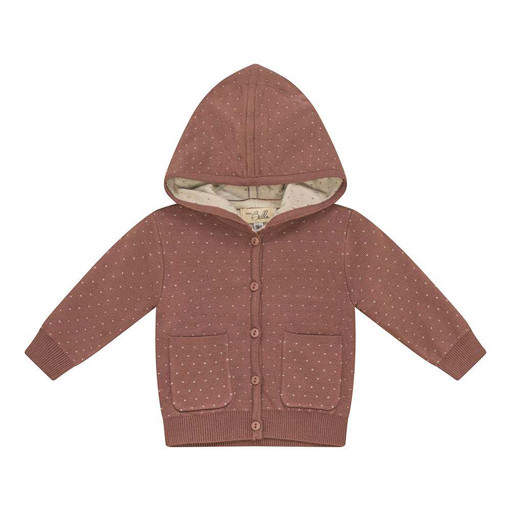 Knitted Jacket Dark Blue Grey/Dark Almond