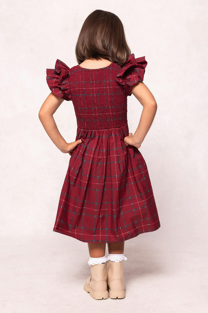 Mini Hattie Dress in Burgundy Plaid