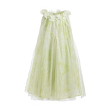 Green Solavie Floral Layered Dress