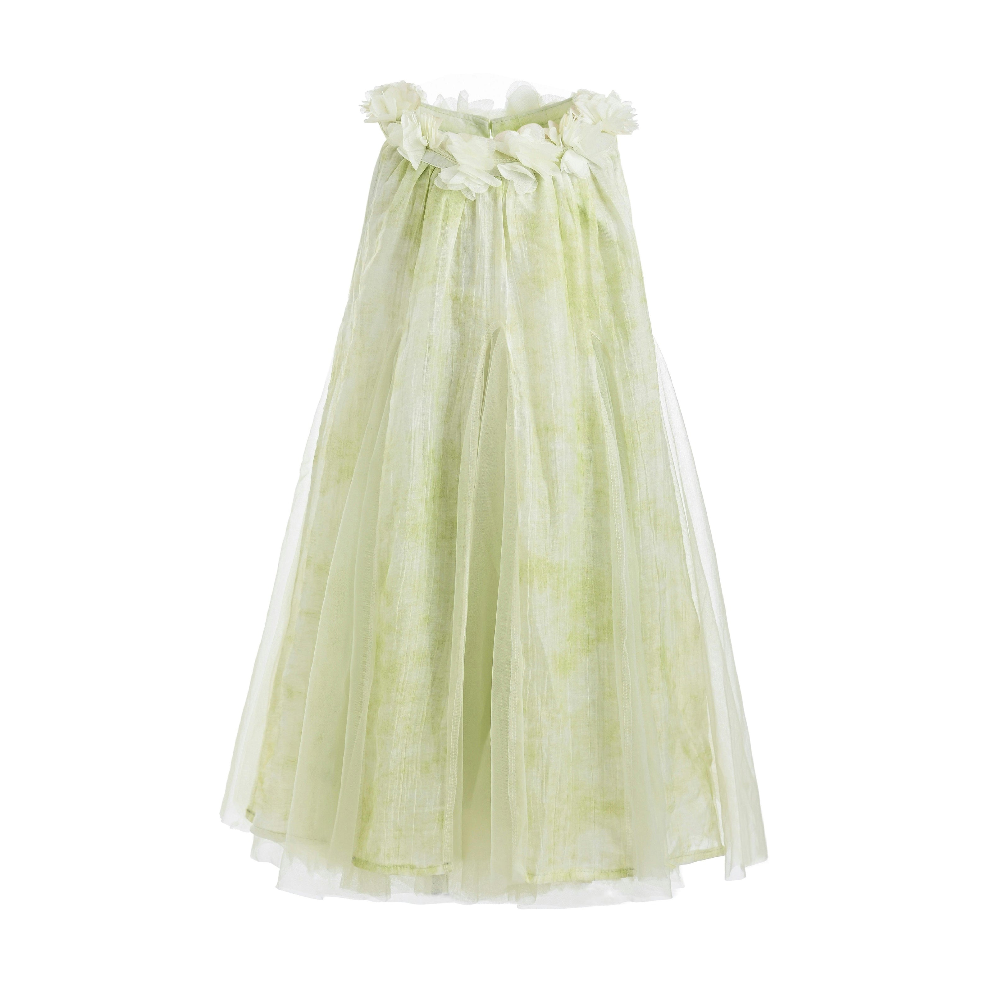 Green Solavie Floral Layered Dress
