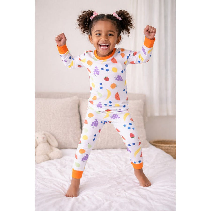 vitamin c orange long sleeve pajama set