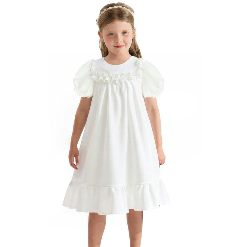 White Ruffle Berlin Dress