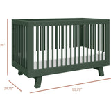 Hudson 3-In-1 Convertible Crib With Toddler Bed Conversion Kit In