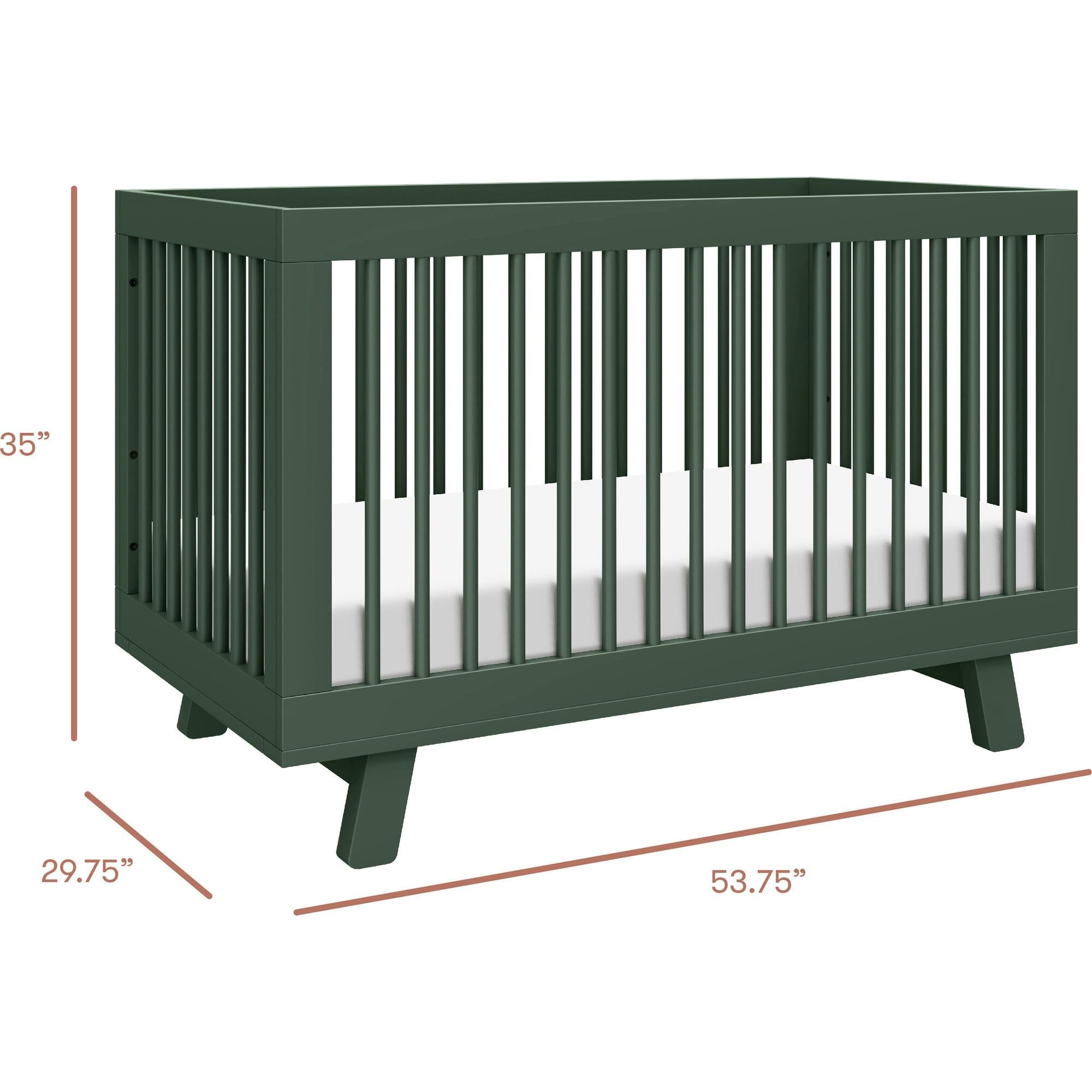 Hudson 3-In-1 Convertible Crib With Toddler Bed Conversion Kit In