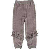 Velour Ribbed Waist & Cuff Ruffle Joggers