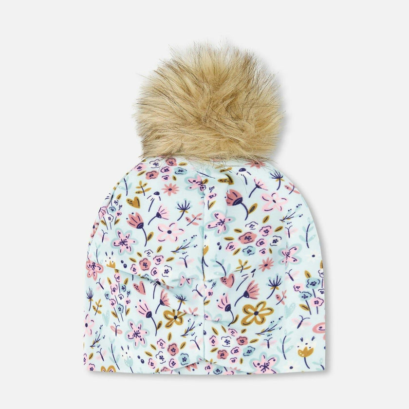 Stretch Jersey Hat With Pompom
