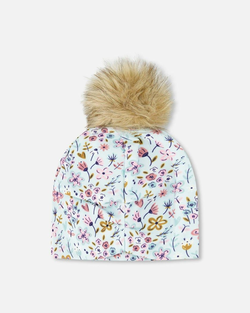 Stretch Jersey Hat With Pompom