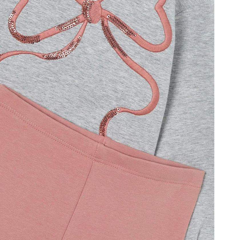 Set Leggings And Sweatshirt Bow Girl