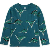 Long Sleeve Printed Pocket Tee, Green