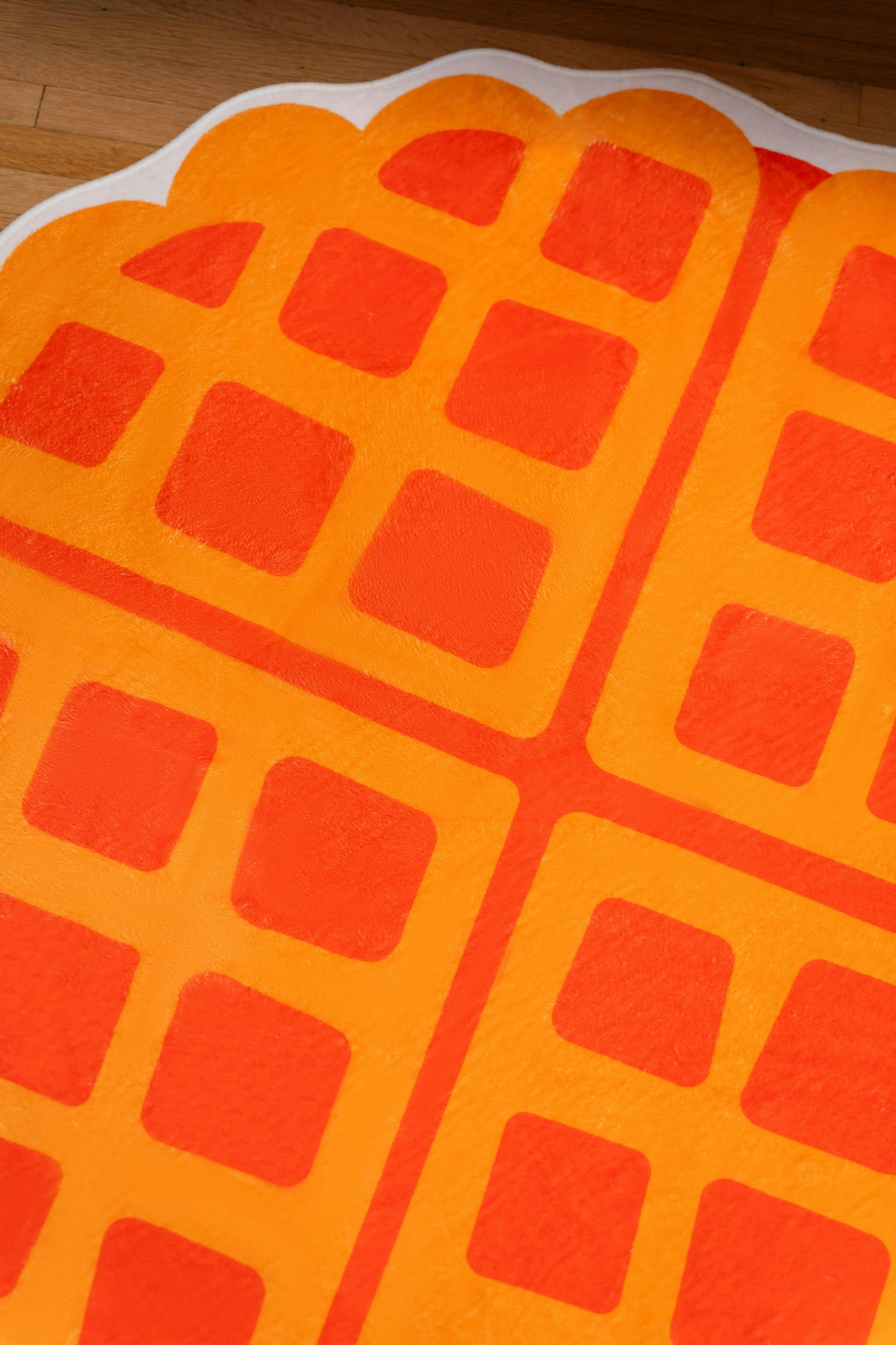 Yellow Irregular Waffle Rug by Becca Franks