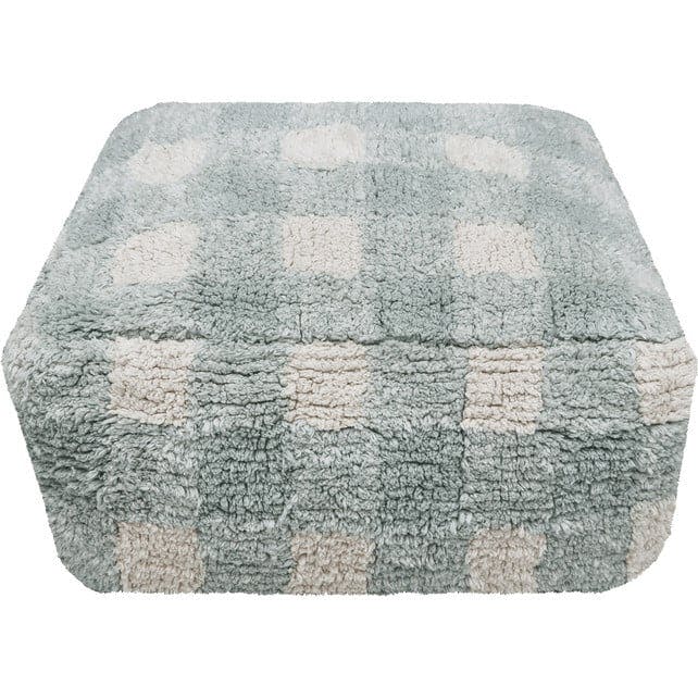 Vichy Plush Tablecloth-Inspired Pouf