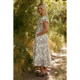 Zaza Midi Dress in Brown Toile