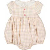 Zita Yellow Tartan Smocked Bubble